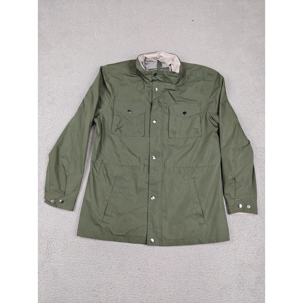 Rainforest Jacket Mens Small Green Hooded Rain Coat Zip Pockets Lined Outdoor - Picture 2 of 9
